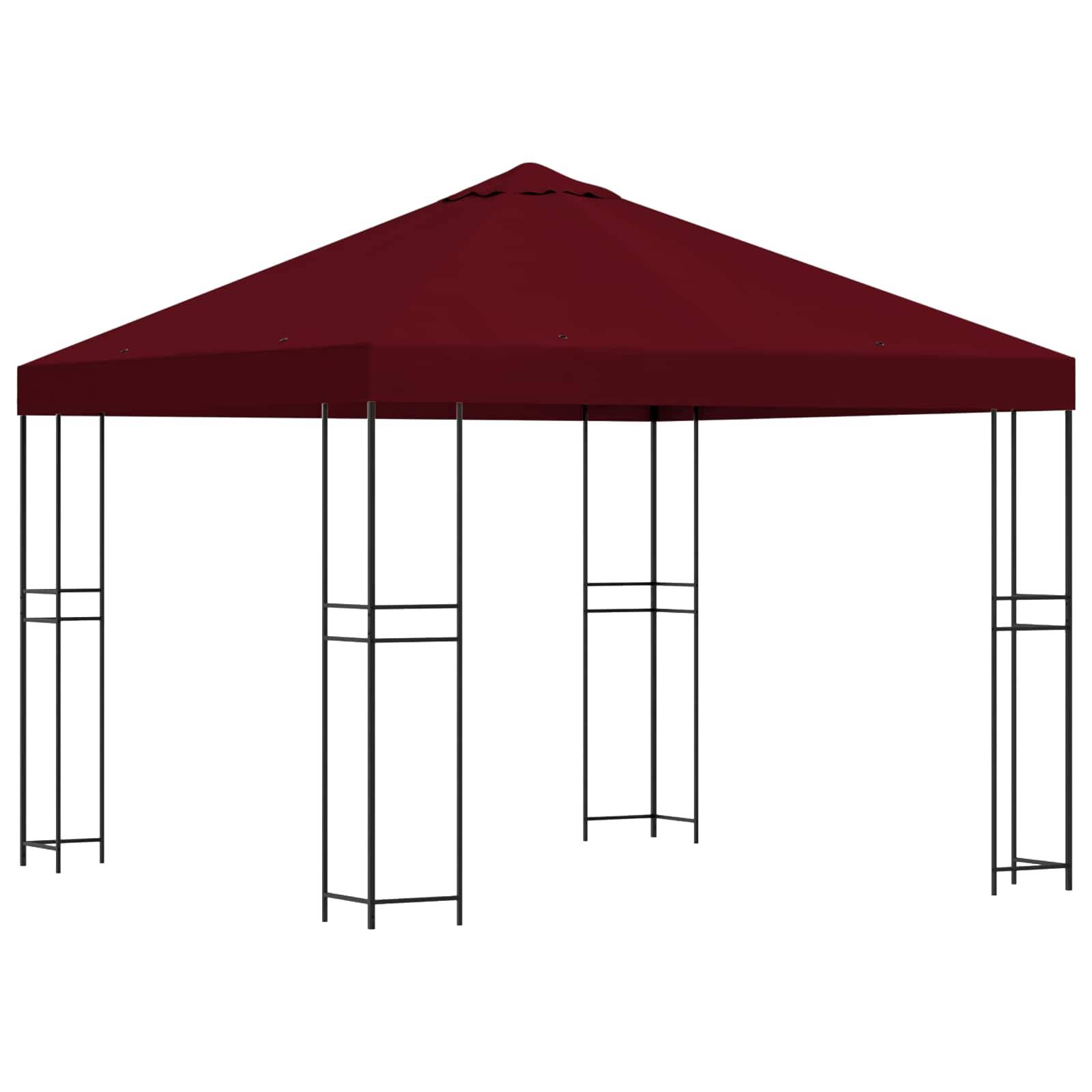 vidaXL Pavillon 3 x 3 m Bordeauxrot Polyester und Stahl 190