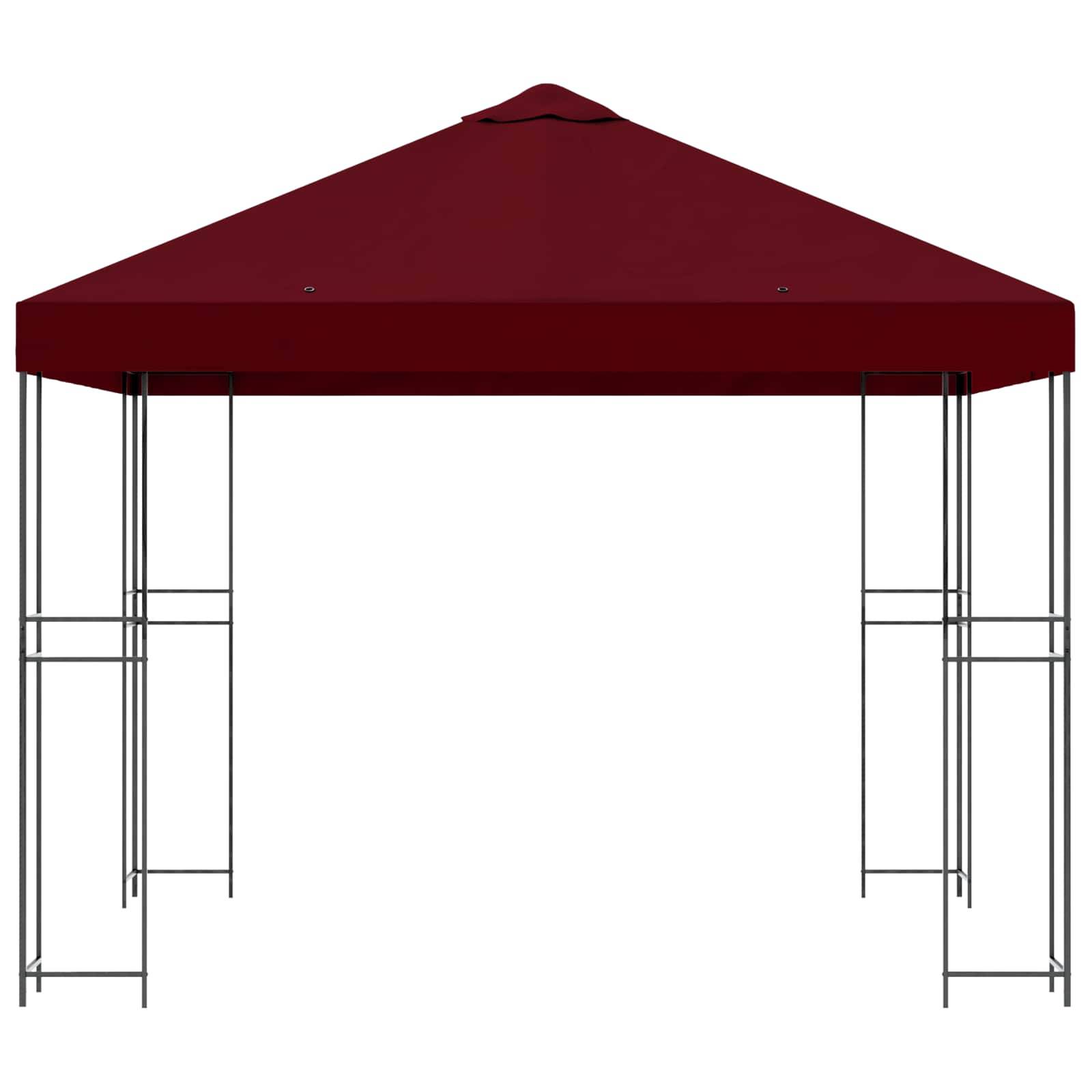 vidaXL Pavillon 3 x 3 m Bordeauxrot Polyester und Stahl 190