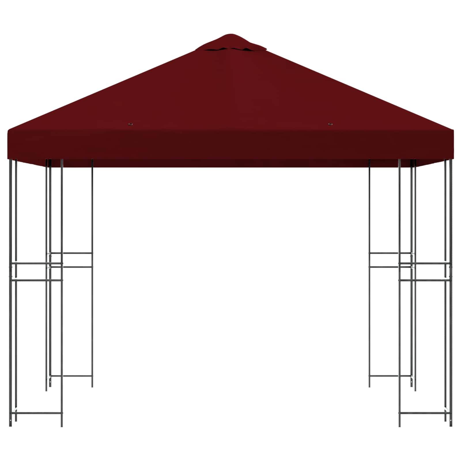 vidaXL Pavillon 3 x 3 m Bordeauxrot Polyester und Stahl 190