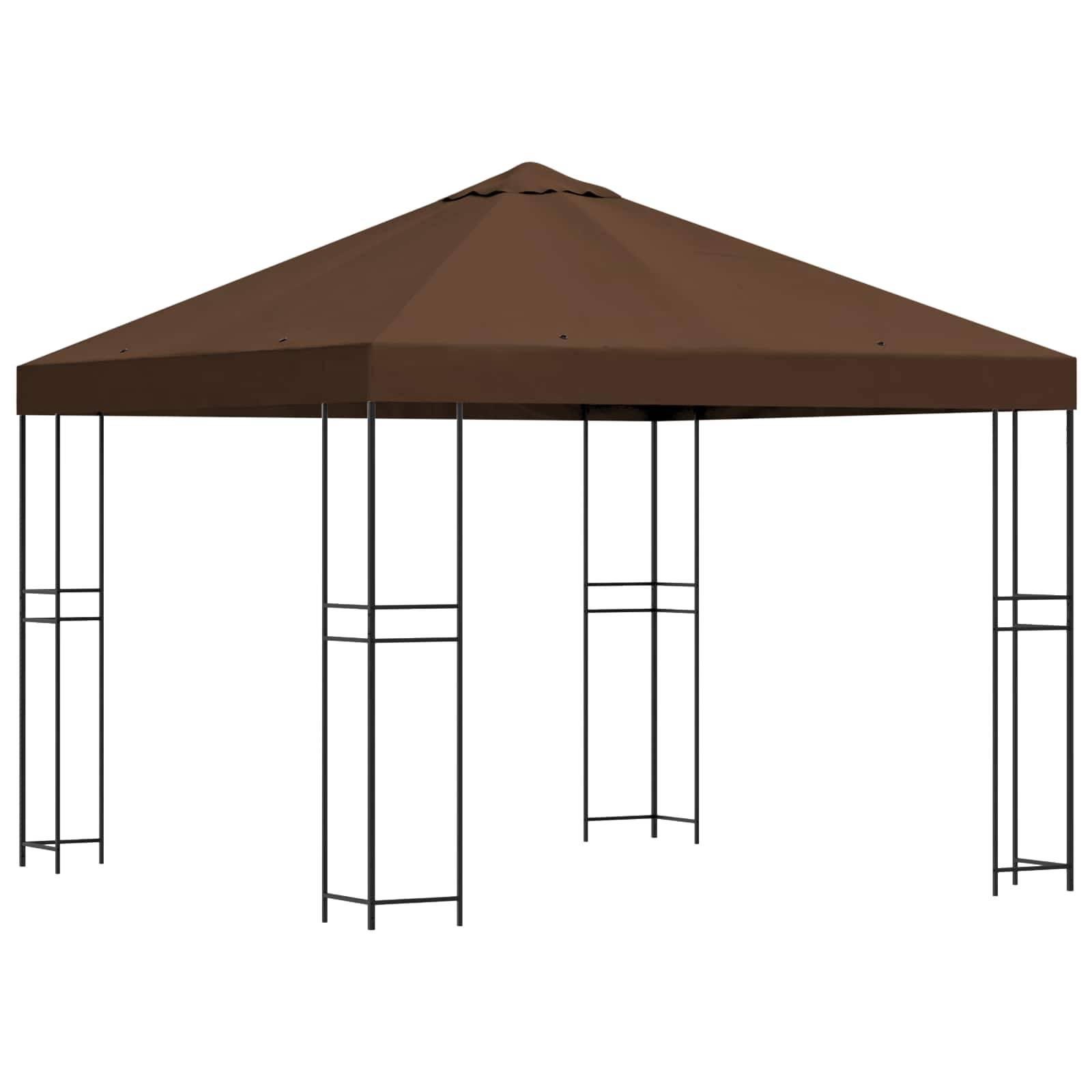 vidaXL Pavillon 3 x 3 m Braun Polyester und Stahl 190