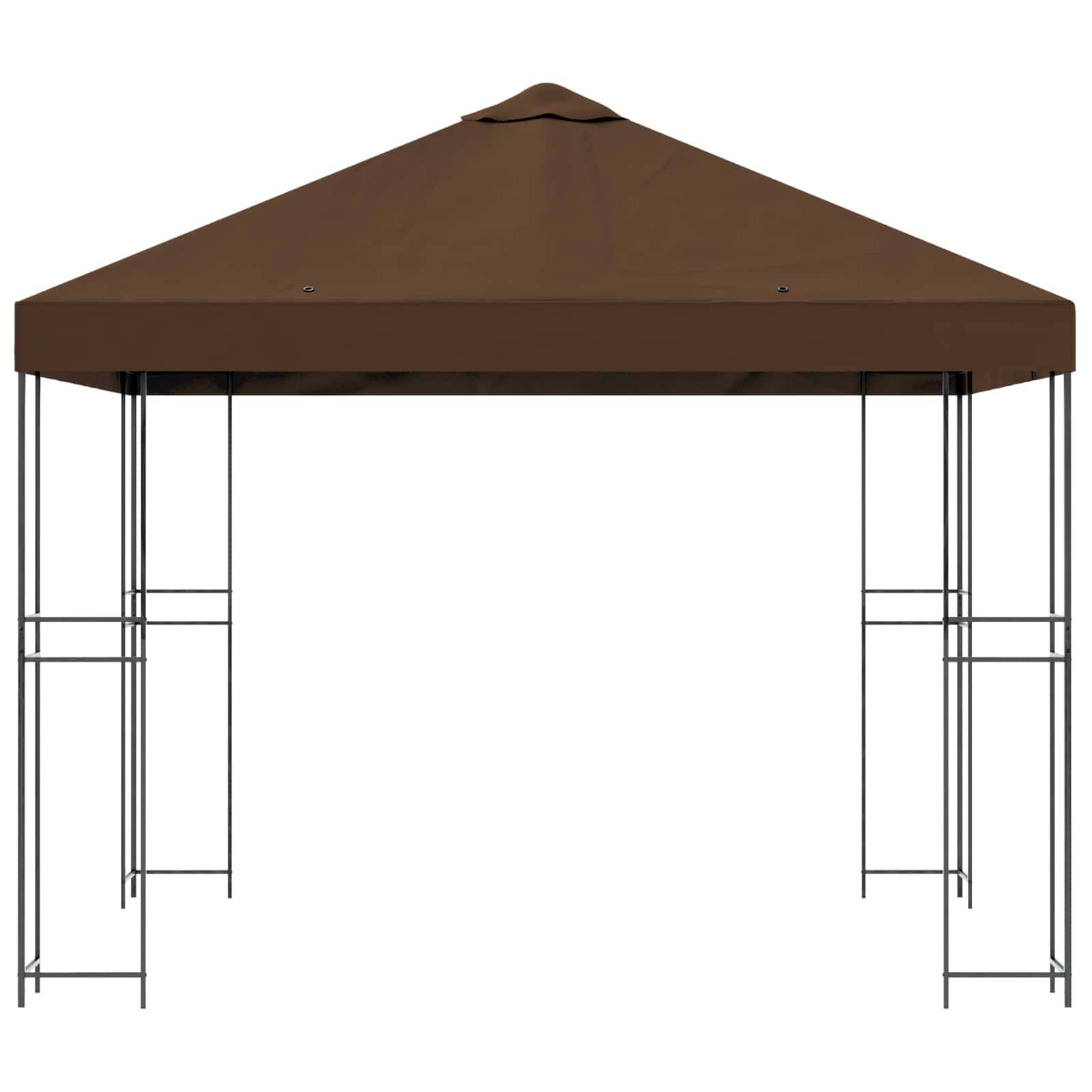 vidaXL Pavillon 3 x 3 m Braun Polyester und Stahl 190