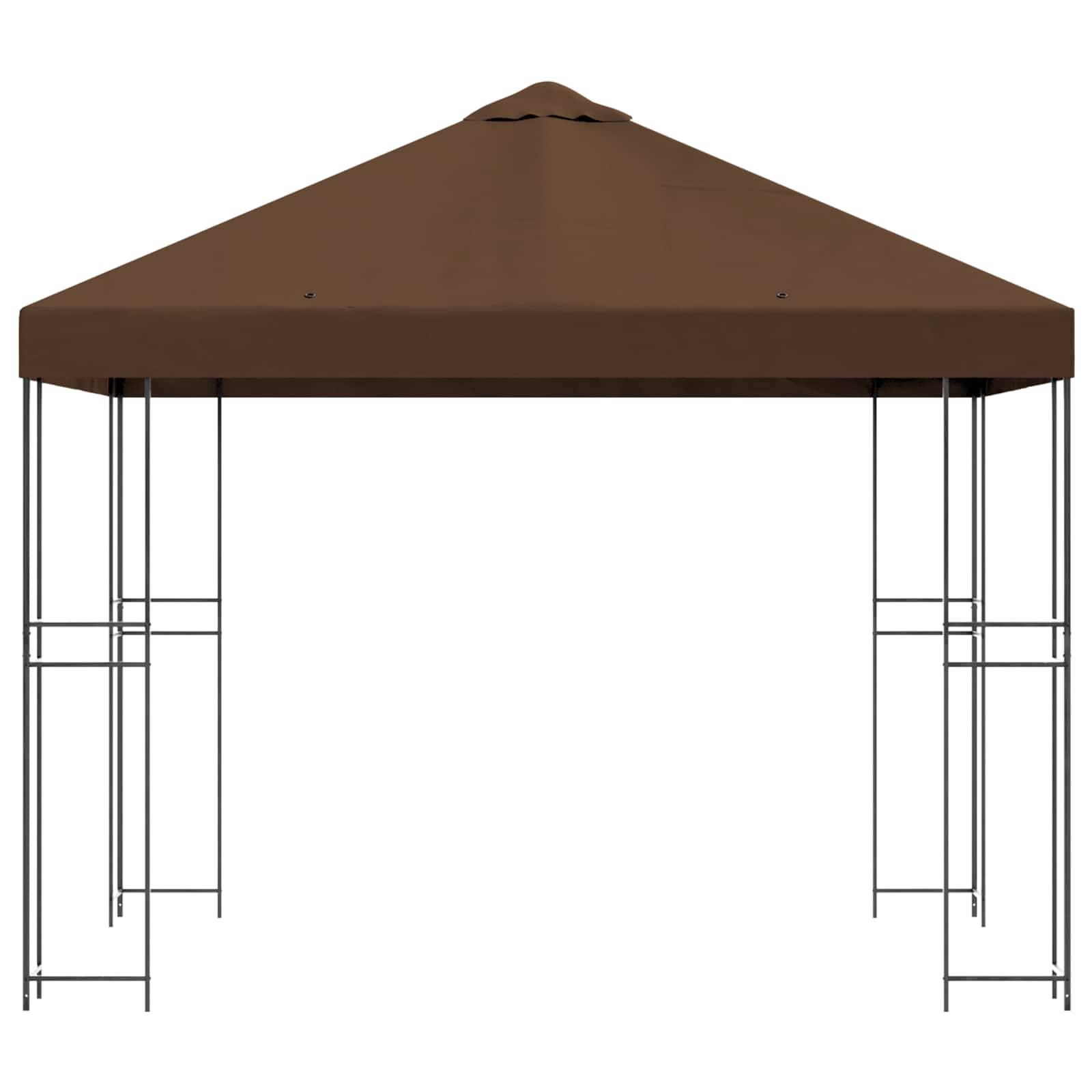 vidaXL Pavillon 3 x 3 m Braun Polyester und Stahl 190