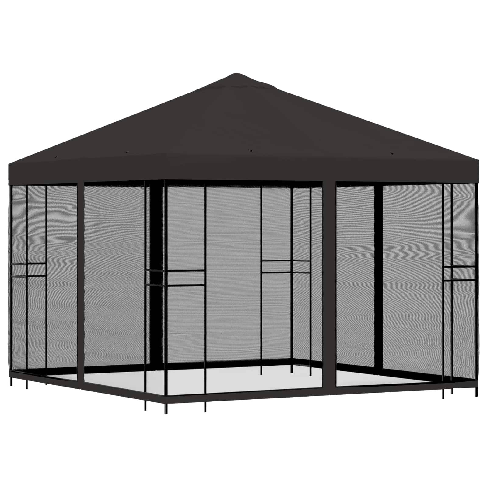 vidaXL Garten Pavillon mit Seitenwänden 3 x 3 m Anthrazit