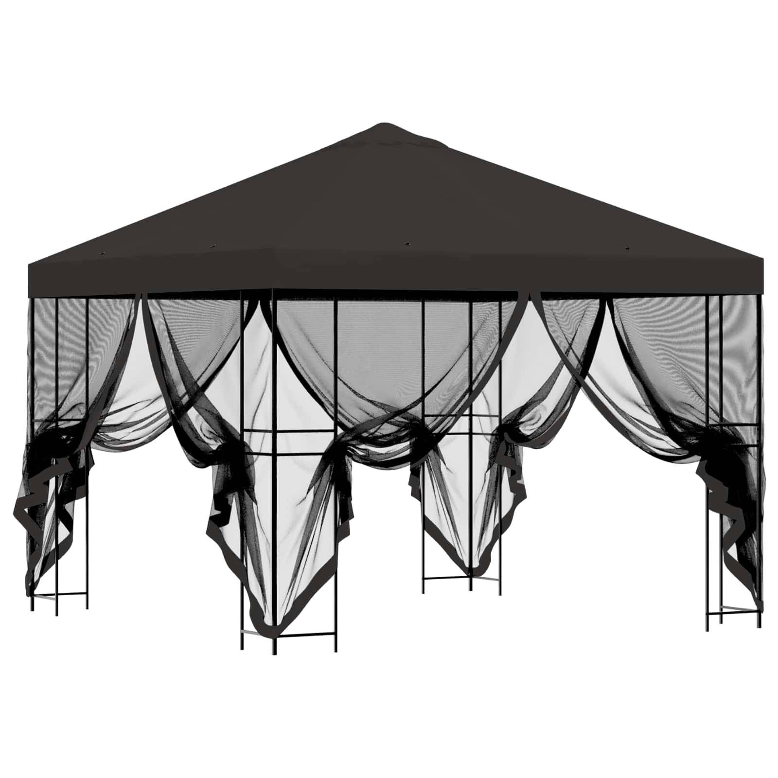 vidaXL Garten Pavillon mit Seitenwänden 3 x 3 m Anthrazit