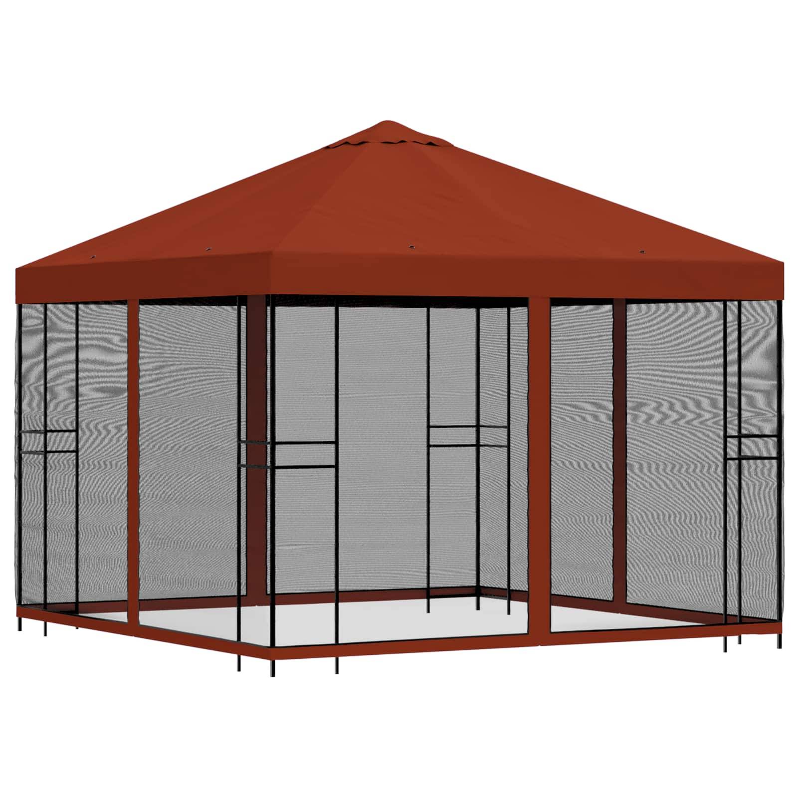 vidaXL Garten Pavillon mit Seitenwänden 3 x 3 m Terrakotta