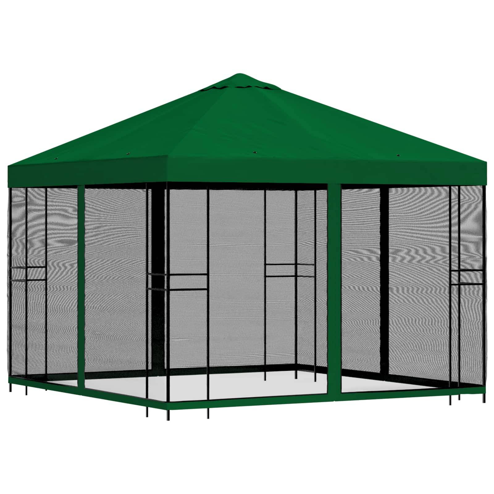 vidaXL Garten Pavillon mit Seitenwänden 3 x 3 m Grün