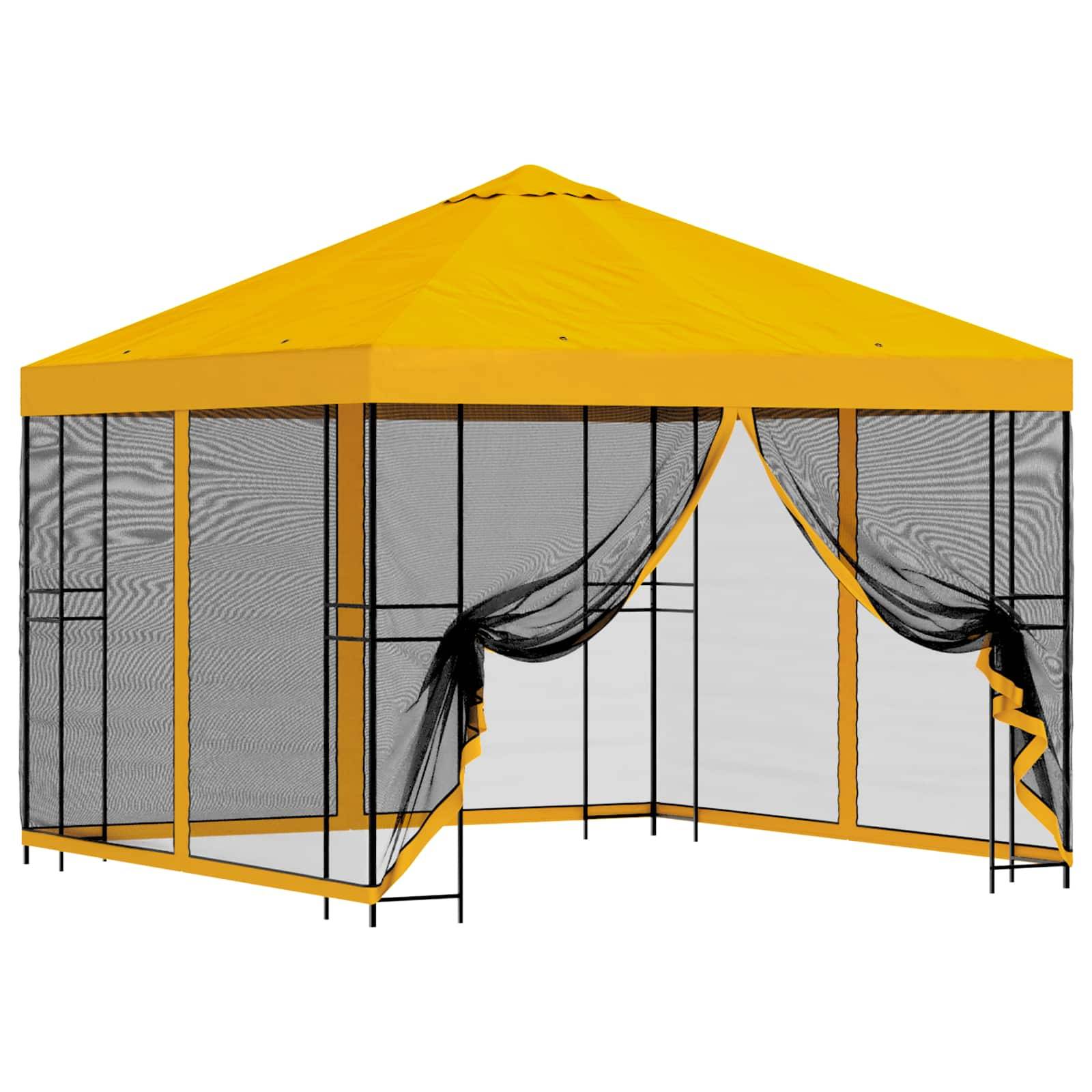 vidaXL Garten Pavillon mit Seitenwänden 3 x 3 m Gelb
