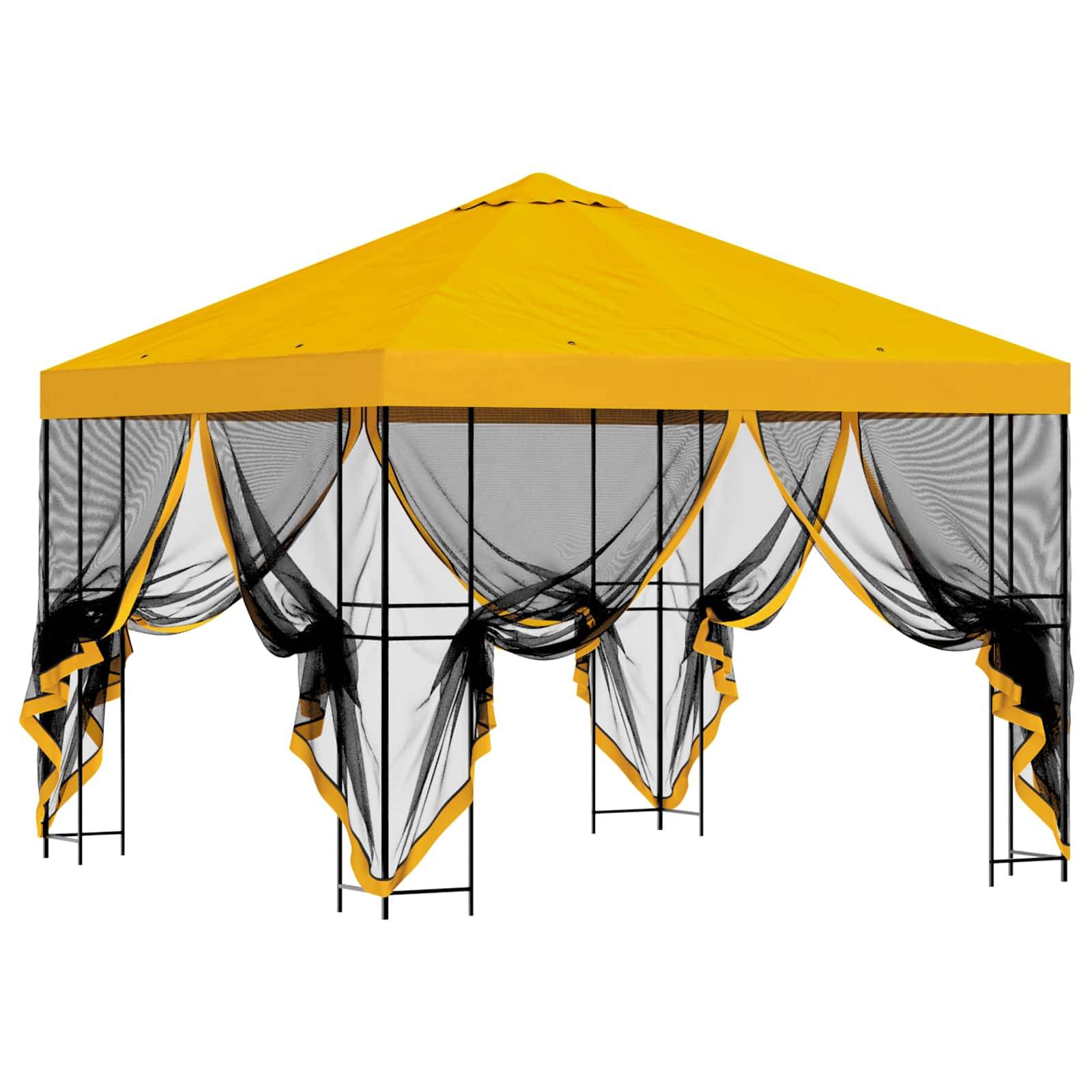 vidaXL Garten Pavillon mit Seitenwänden 3 x 3 m Gelb