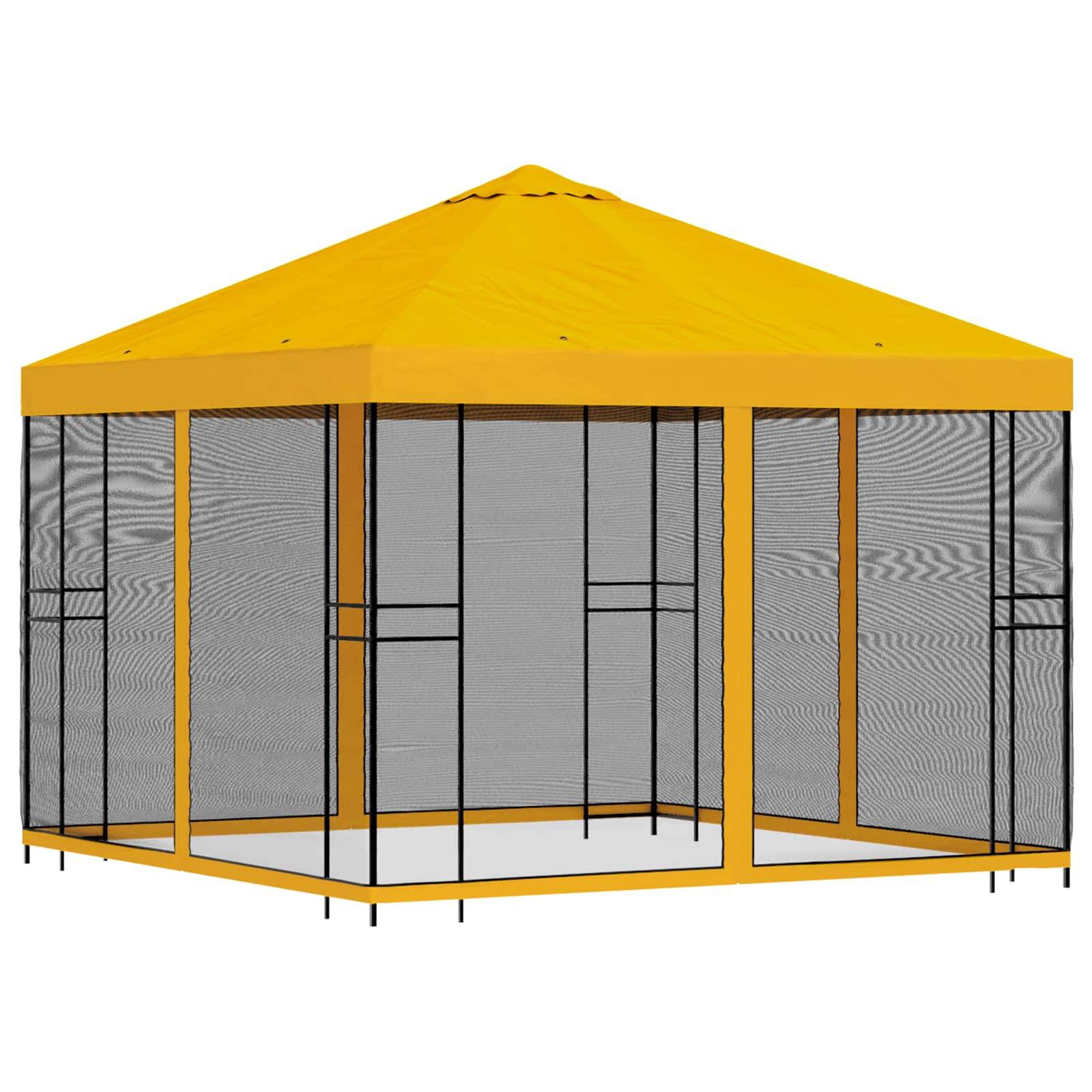 vidaXL Garten Pavillon mit Seitenwänden 3 x 3 m Gelb