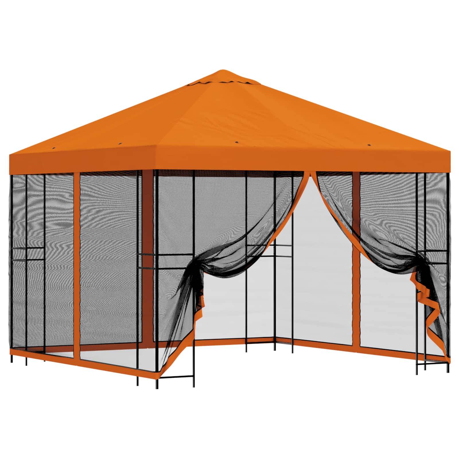 vidaXL Garten Pavillon mit Seitenwänden 3 x 3 m Orange
