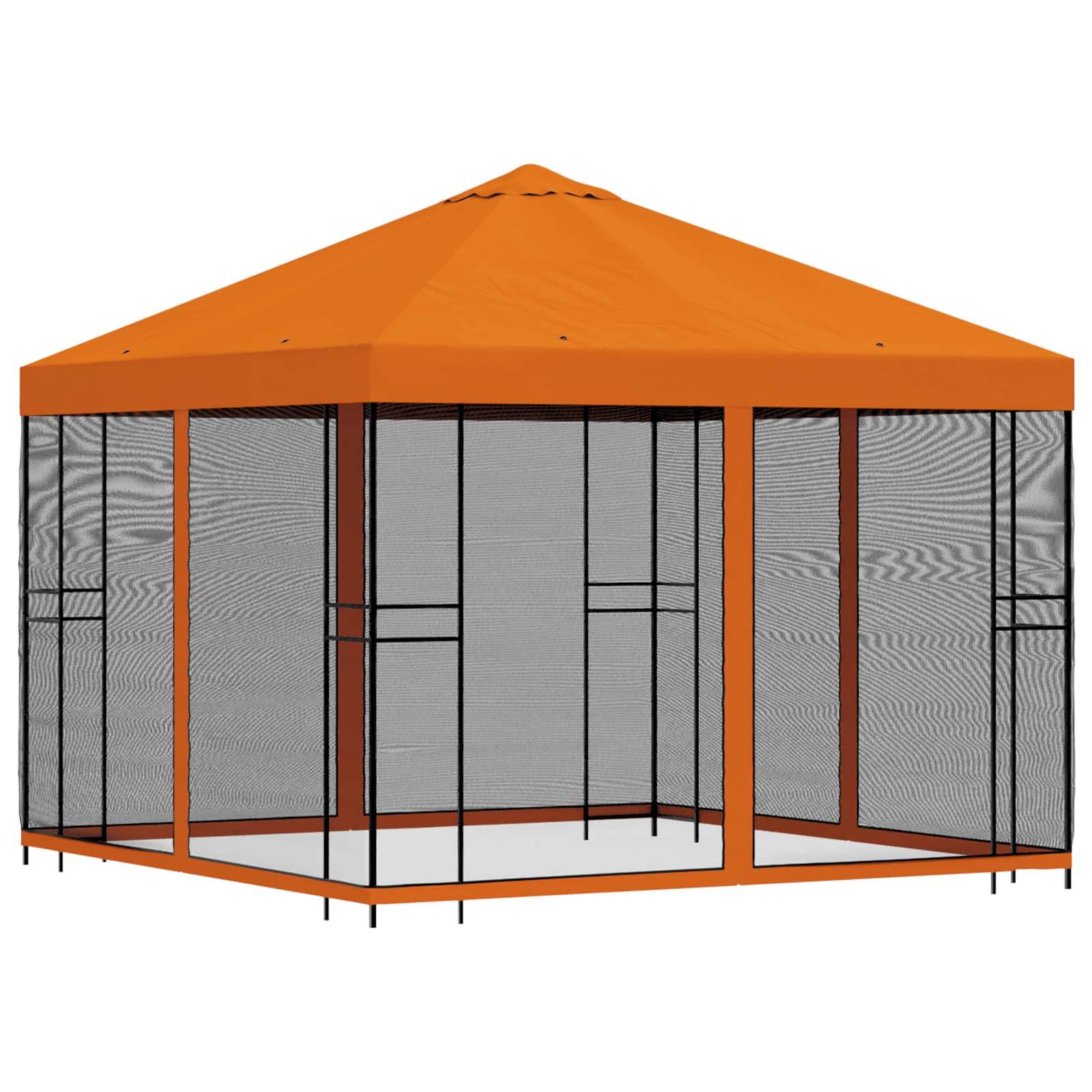 vidaXL Garten Pavillon mit Seitenwänden 3 x 3 m Orange