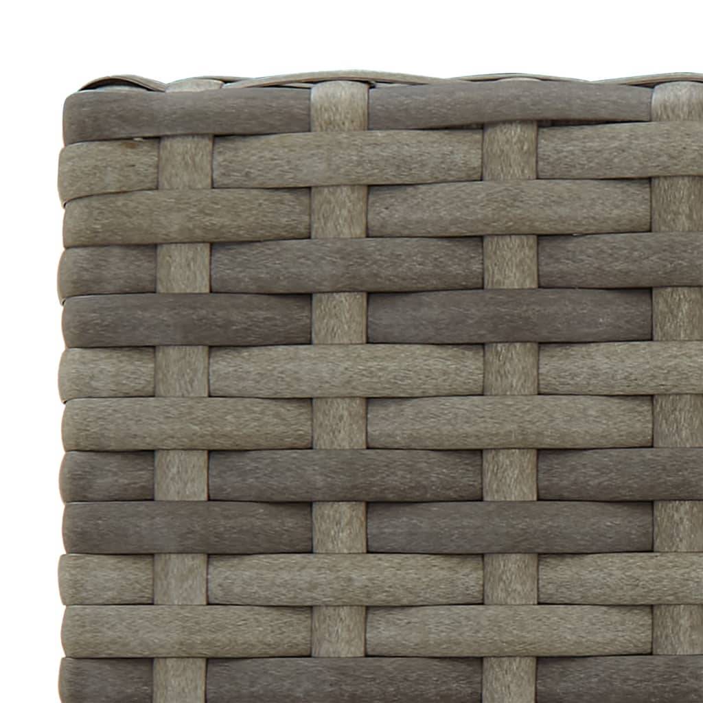 vidaXL 7-tlg. Gartenbar-Set Grau Poly Rattan