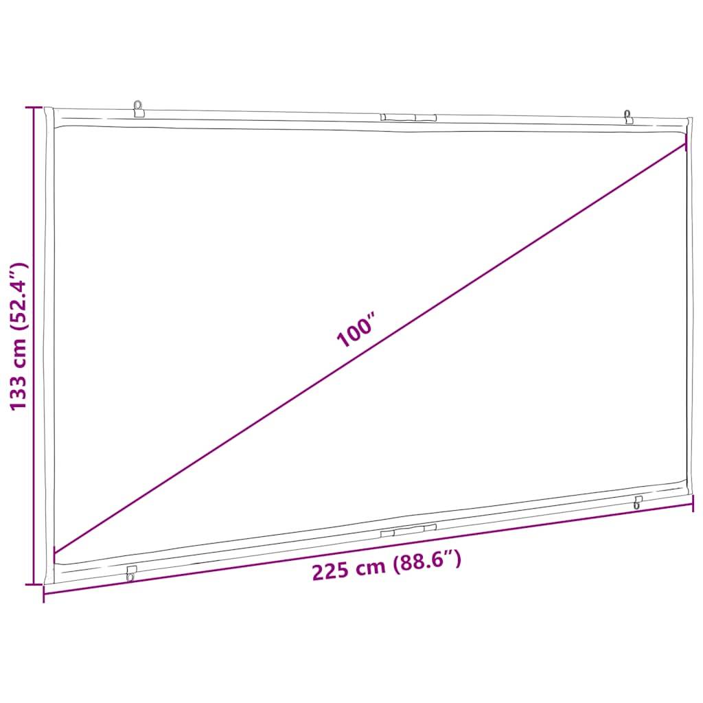 vidaXL Projektionsleinwand Wandhängend 100 Zoll 16:9