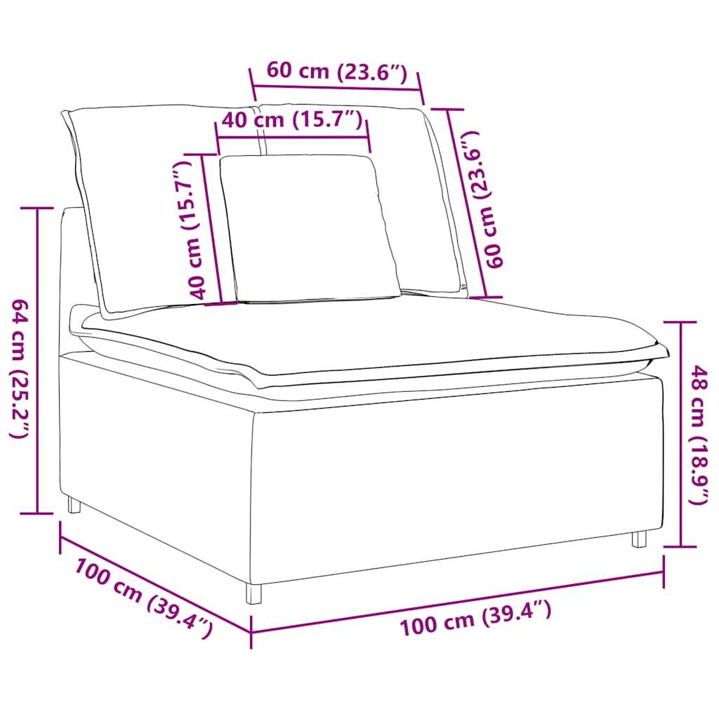 vidaXL Modulares Sofa Mittelmodul mit Kissen Gelb 100 cm