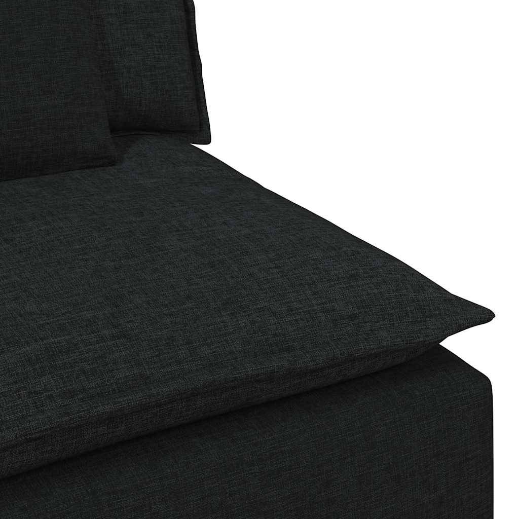 vidaXL Modulares Sofa mit Kissen Schwarz