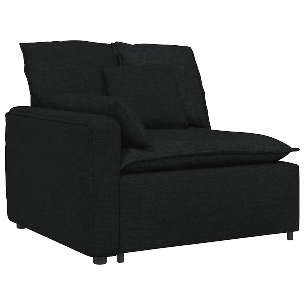 vidaXL Modulares Sofa mit Kissen Schwarz