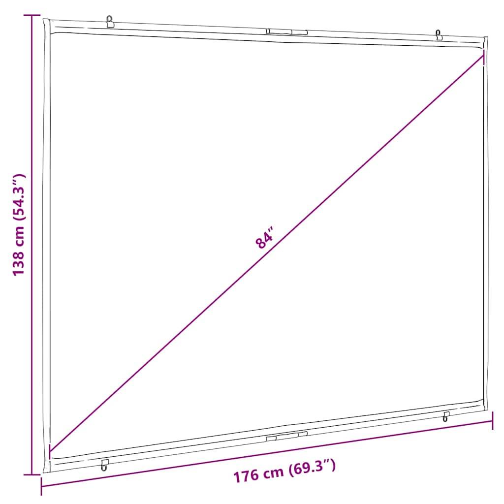 vidaXL Beamer Leinwand Wandhängend 84 Zoll 4:3