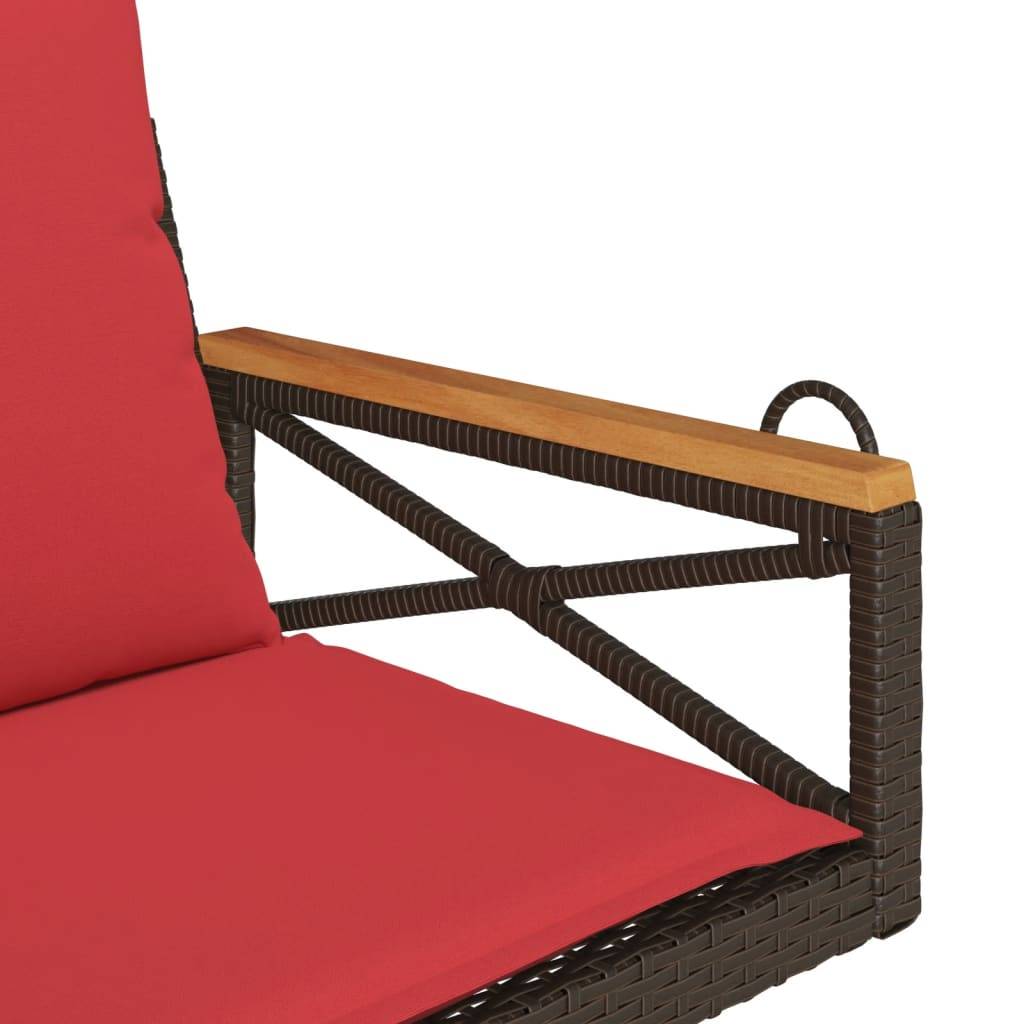 vidaXL Hängesessel mit Kissen Braun 63x62x40 cm Poly Rattan
