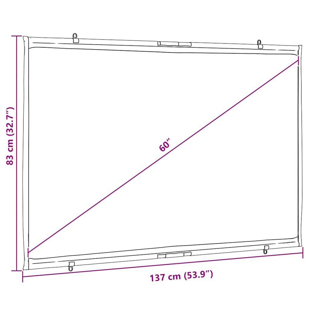 vidaXL Projektionsleinwand Wandhängend 60 Zoll 16:9