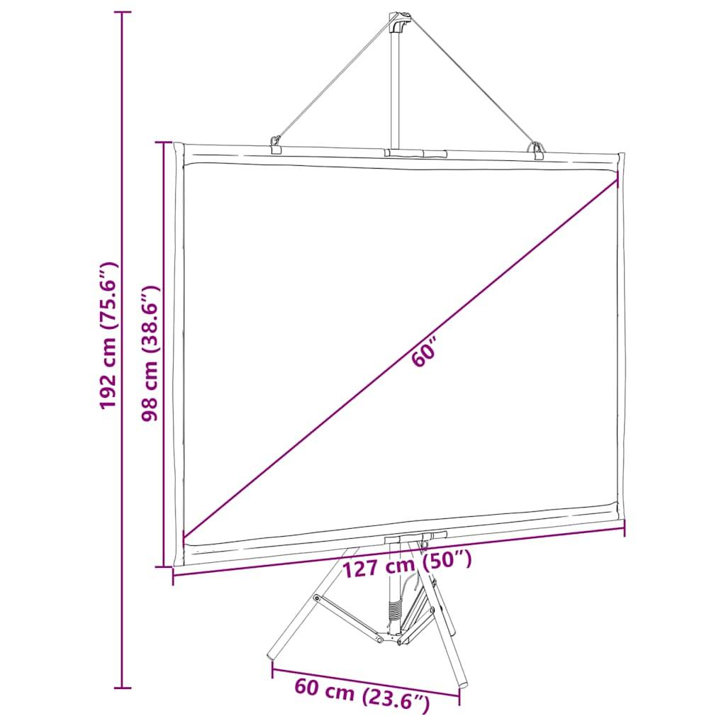 vidaXL Projektionsleinwand mit Stativ 60 Zoll 4:3