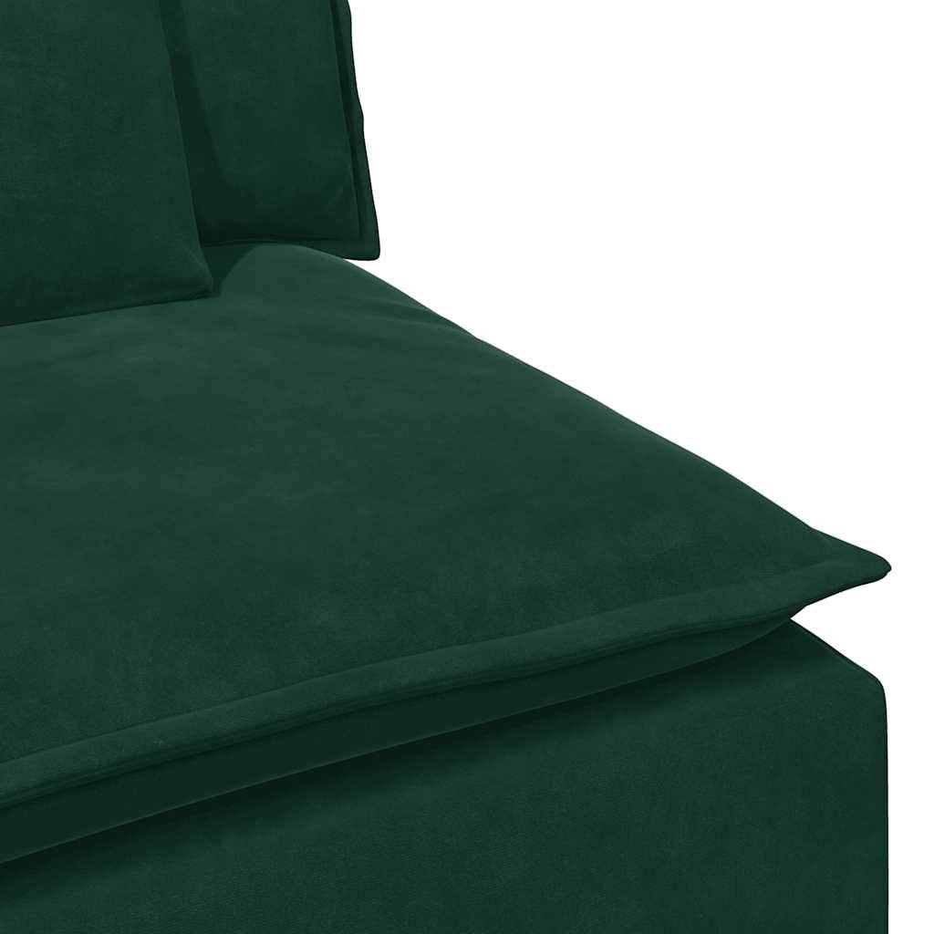 vidaXL Modulares Sofa Endmodul mit Armlehne Kissen Dunkelgrün 100 cm
