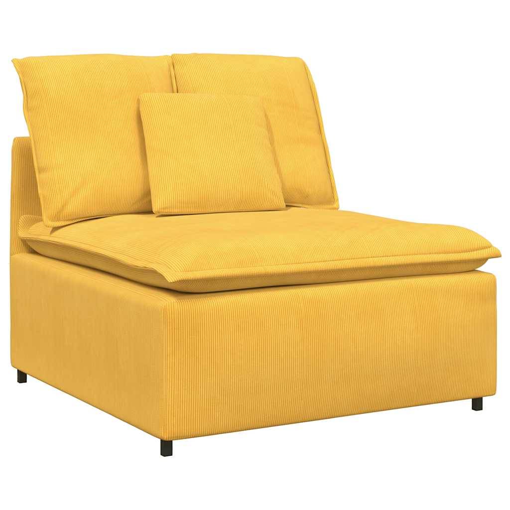 vidaXL Modulares Sofa Mittelmodul mit Kissen Hellgelb 100 cm
