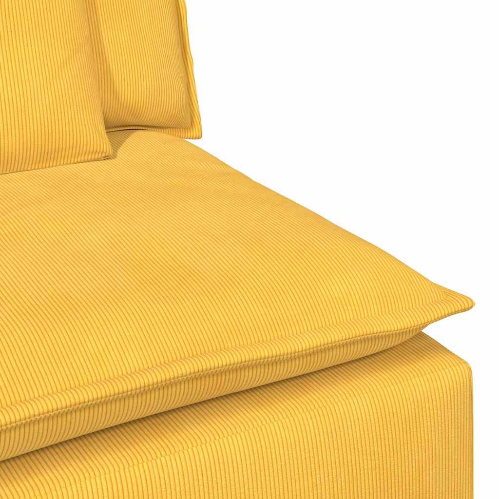 vidaXL Modulares Sofa Mittelmodul mit Kissen Hellgelb 100 cm