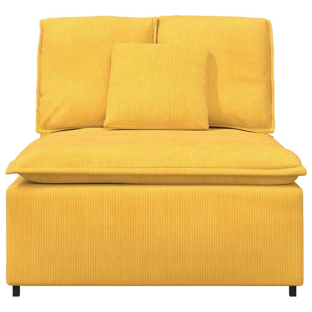vidaXL Modulares Sofa Mittelmodul mit Kissen Hellgelb 100 cm