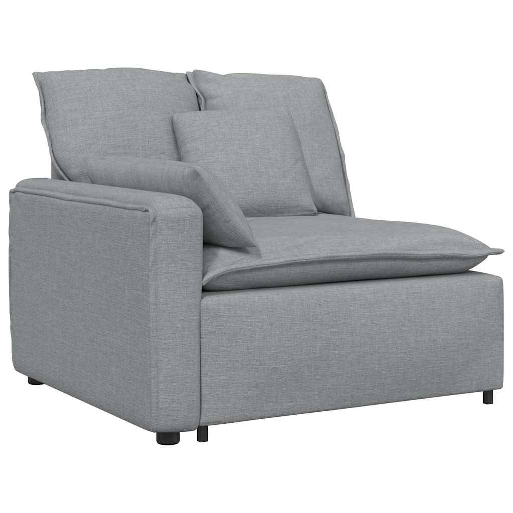 vidaXL Modulares Sofa mit Kissen Hellgrau