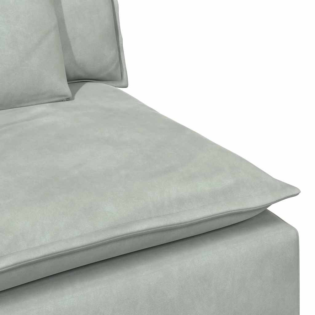 vidaXL Modulares Sofa mit Kissen Hellgrau