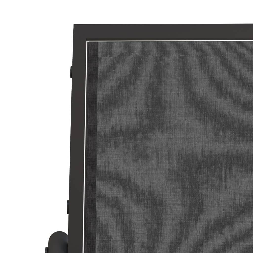 vidaXL 3-tlg. Garten-Lounge-Set Schaukel Schwarz Textilene und Stahl