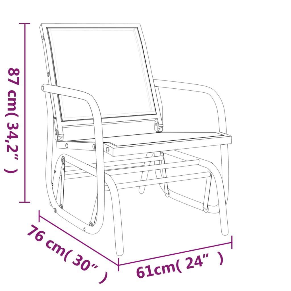 vidaXL 3-tlg. Garten-Lounge-Set Schaukel Schwarz Textilene und Stahl