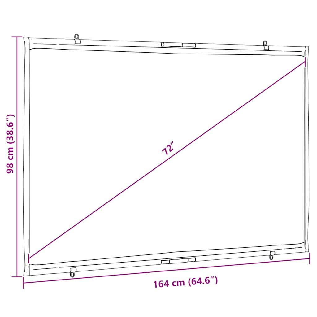 vidaXL Projektionsleinwand Wandhängend 72 Zoll 16:9