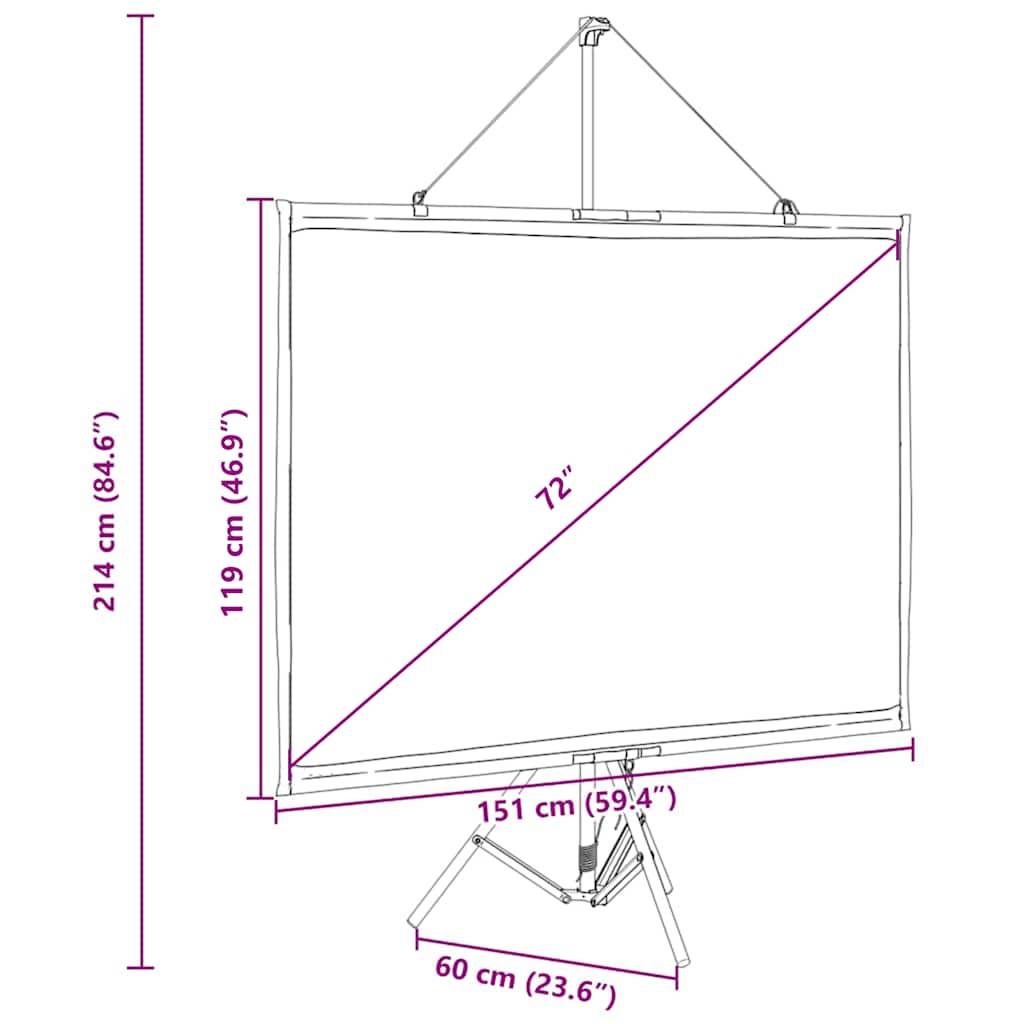 vidaXL Projektionsleinwand mit Stativ 72 Zoll 4:3