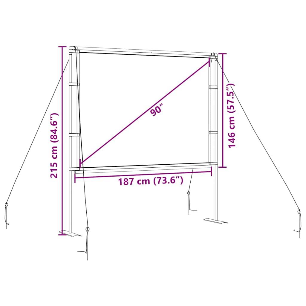 vidaXL Projektionsleinwand mit Ständern 90 Zoll 4:3