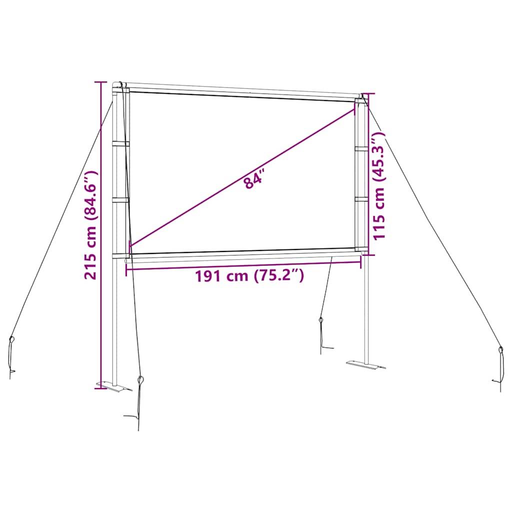 vidaXL Projektionsleinwand mit Ständern 84 Zoll 16:9