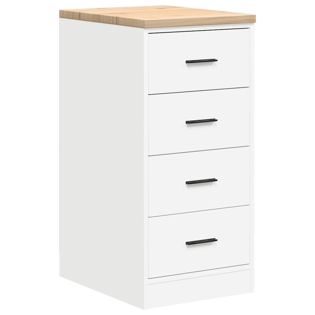vidaXL Garagen-Aufbewahrungsschrank Weiß 40x51x85 cm Massivholz Kiefer