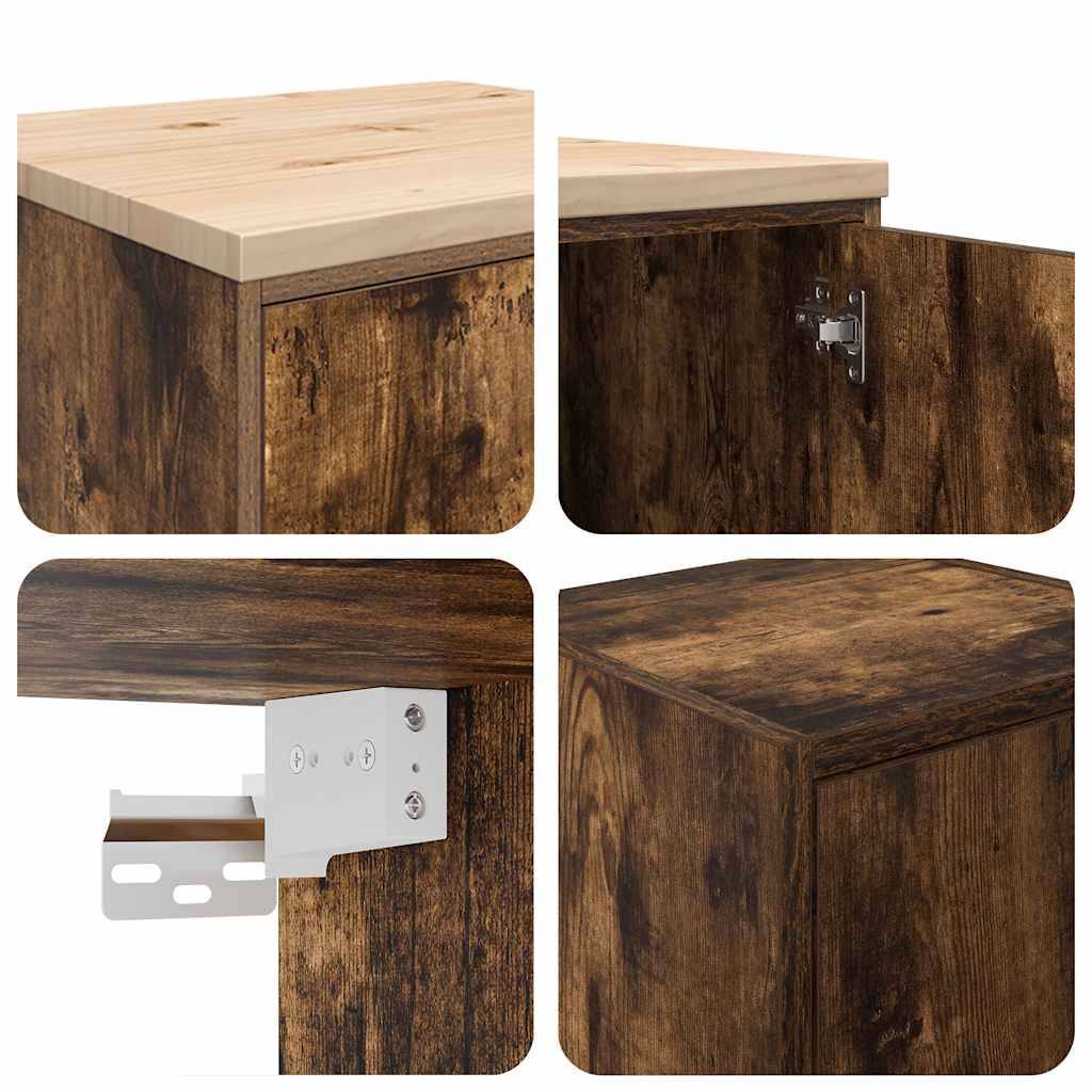 vidaXL Garagenschränke 2 Stk. Räuchereiche Holzwerkstoff