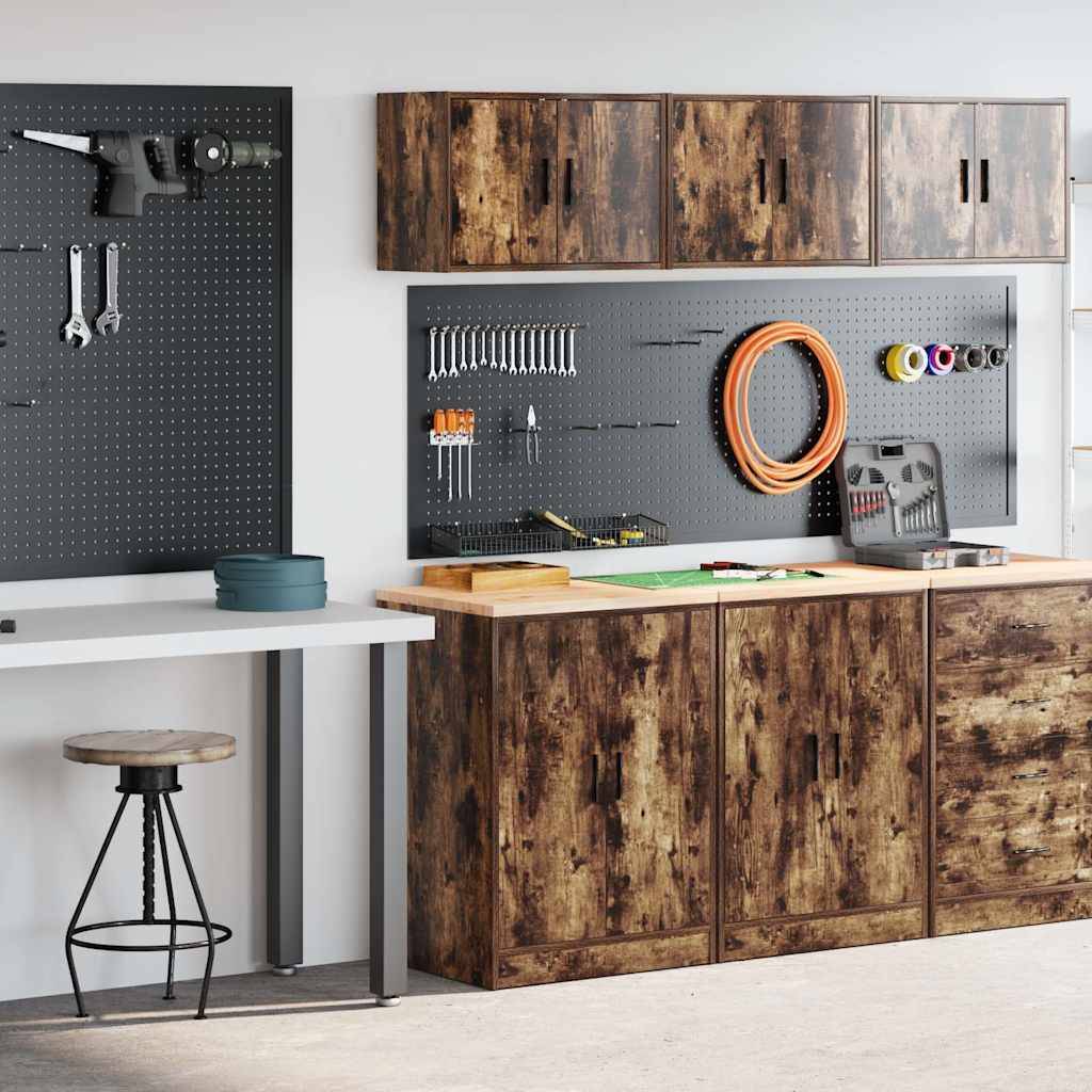 vidaXL Garagenschränke 2 Stk. Räuchereiche Holzwerkstoff