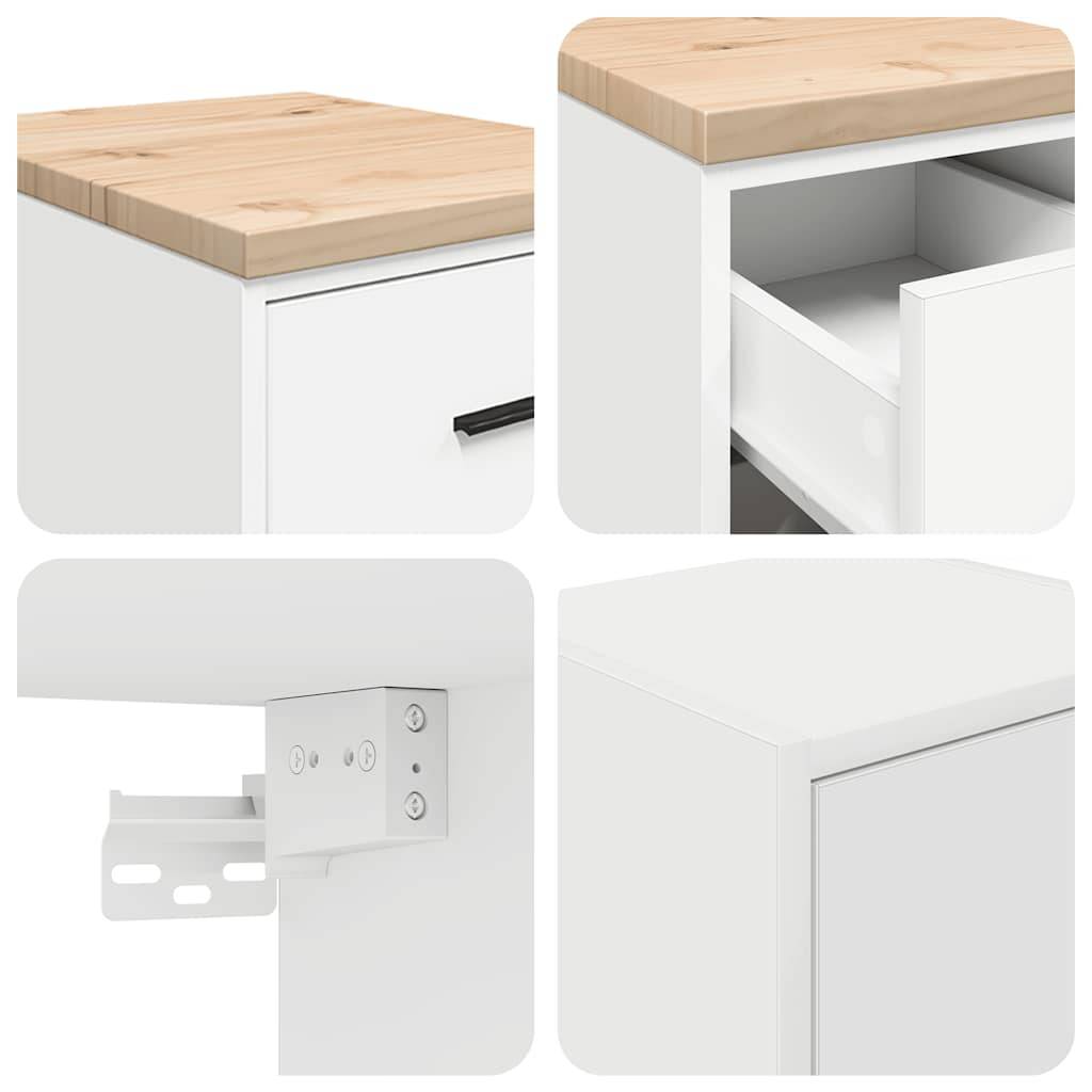vidaXL Garagenschränke 2 Stk. Weiß Holzwerkstoff