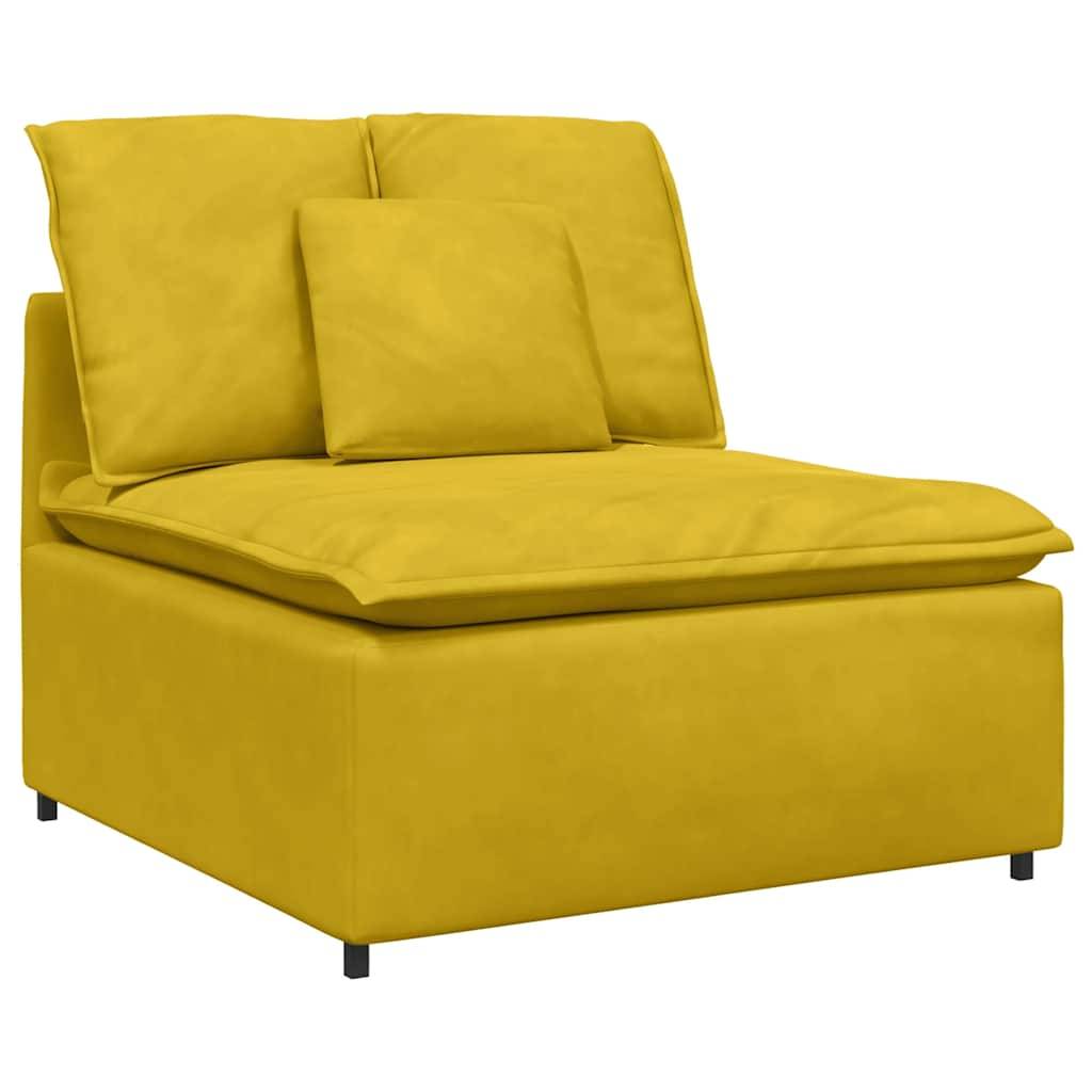 vidaXL Modulares Sofa Mittelmodul mit Kissen Gelb 100 cm