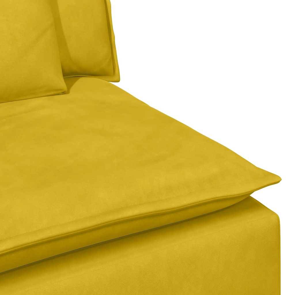 vidaXL Modulares Sofa Mittelmodul mit Kissen Gelb 100 cm