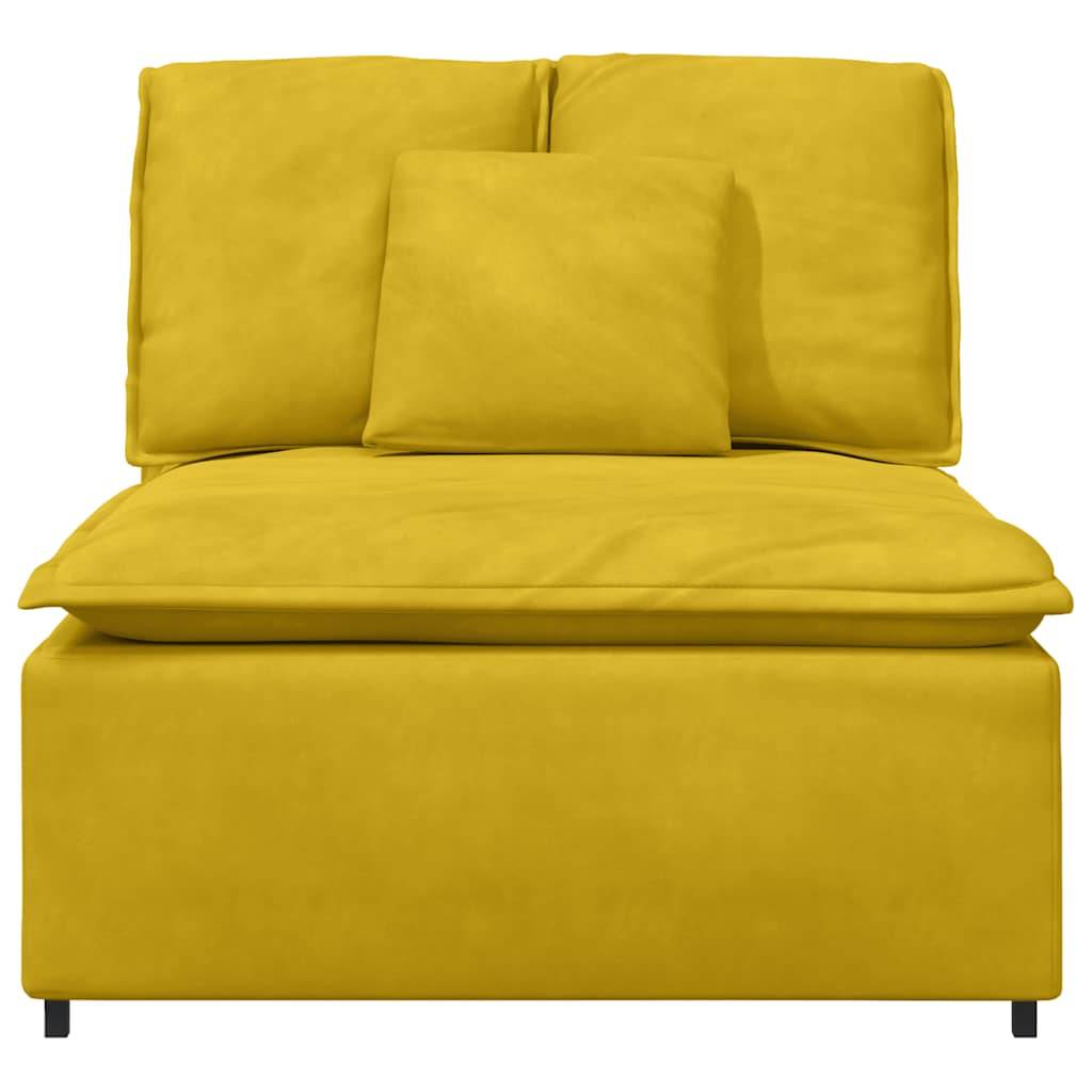 vidaXL Modulares Sofa Mittelmodul mit Kissen Gelb 100 cm