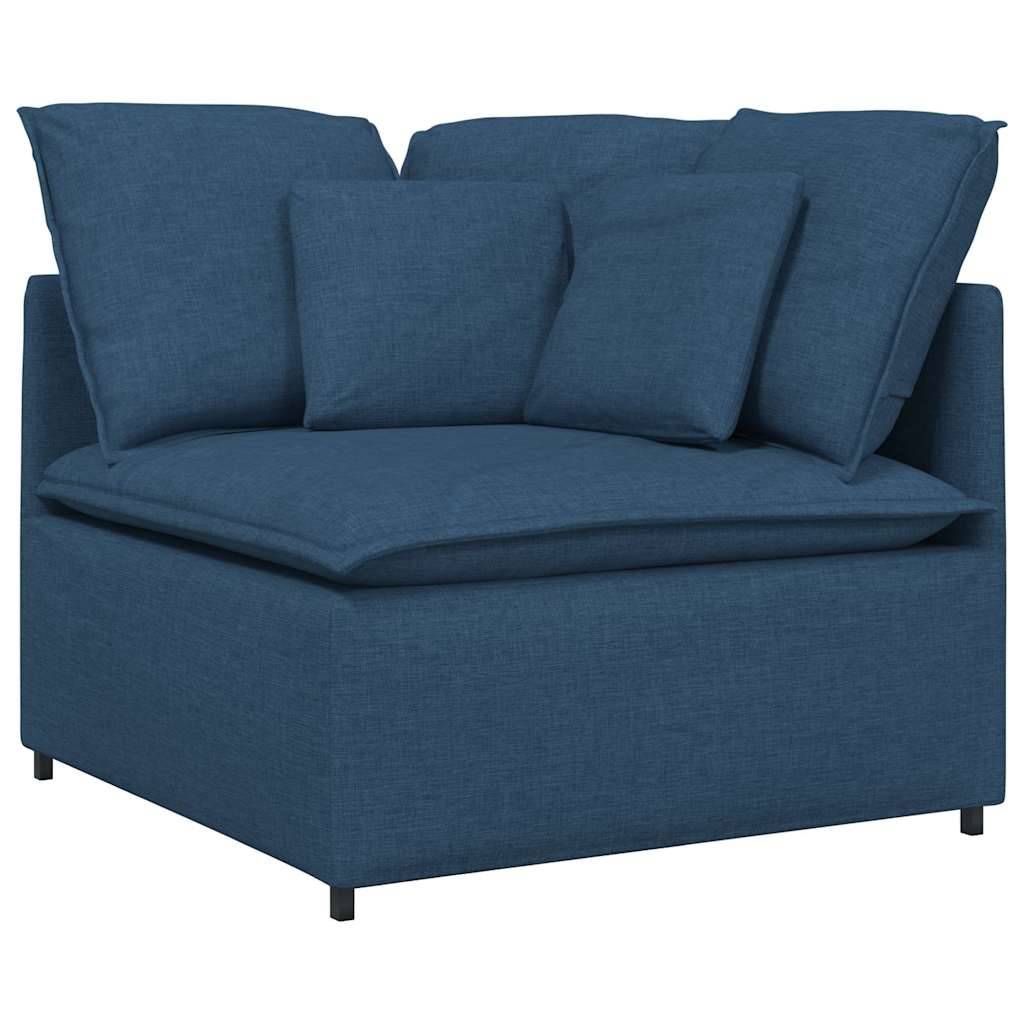 vidaXL Modulares Sofa Eckmodul mit Kissen Blau 100 cm