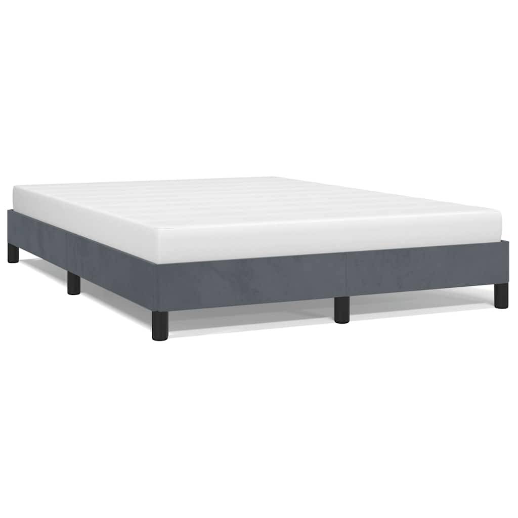 vidaXL Bettgestell ohne Matratze Dunkelgrau 137x190 cm Vollvelours