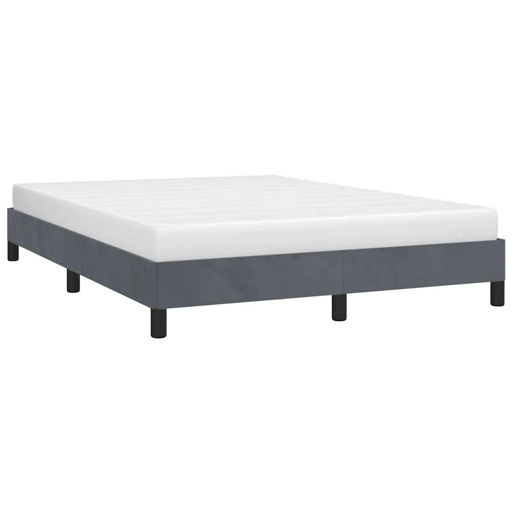 vidaXL Bettgestell ohne Matratze Dunkelgrau 152x203 cm Queen-Size Samt