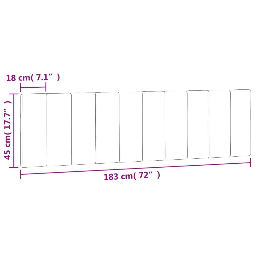 vidaXL Kopfteil-Kissen "Hanko" Hellgrau 183 cm Samt