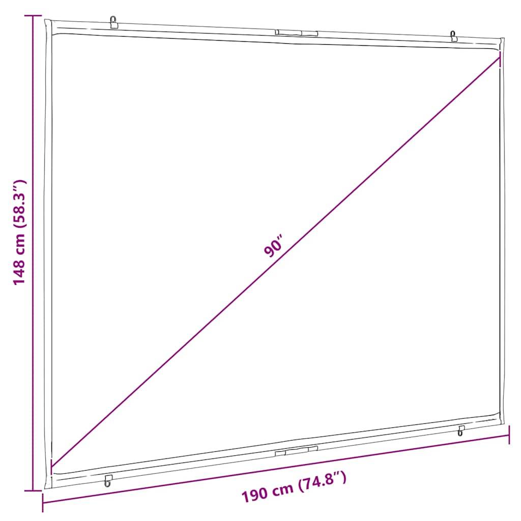 vidaXL Beamer Leinwand Wandhängend 90 Zoll 4:3