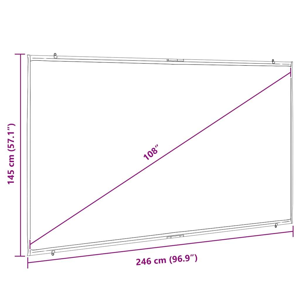 vidaXL Projektionsleinwand Wandhängend 108 Zoll 16:9