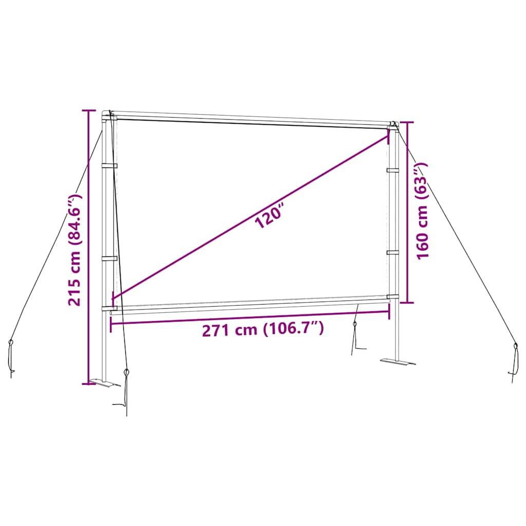 vidaXL Projektionsleinwand mit Ständern 120 Zoll 16:9